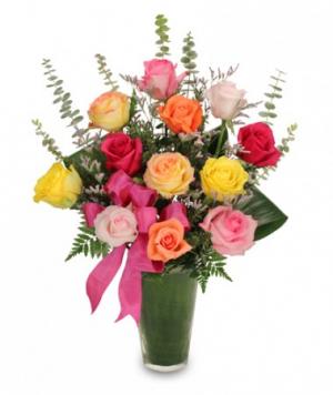 Rainbow of Roses Arrangement